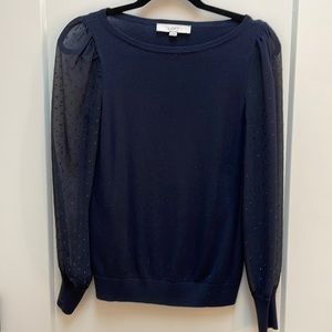 Loft Swiss for sheer sleeve sweater